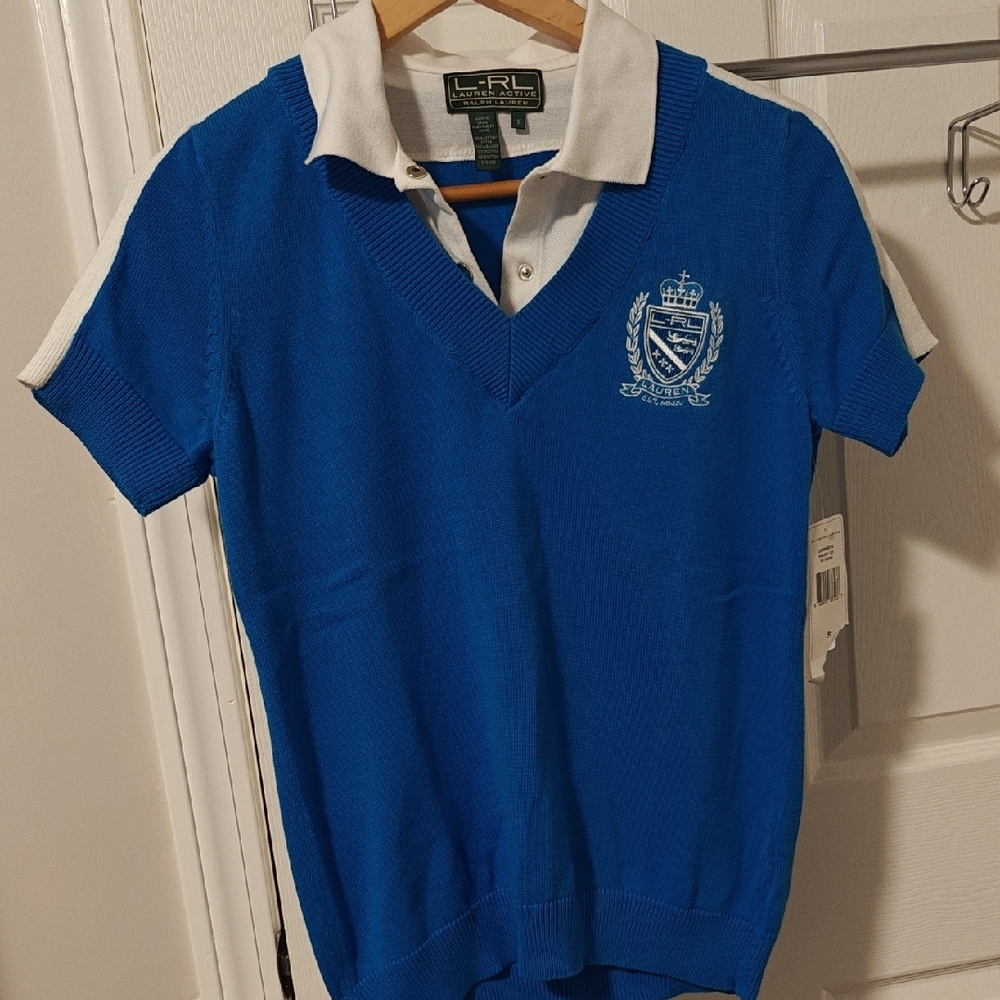 Ralph Lauren Blue Polo with White Details